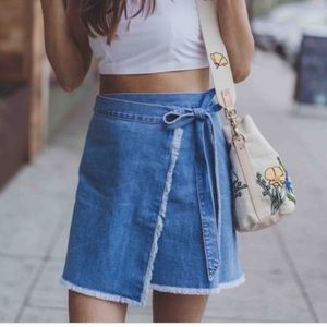 Madewell Jean Wrap Skirt